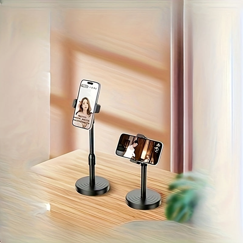 Rotatable Universal Phone Holder with Adjustable Angle, Ergonomic Design, Suitable for Smartphones and Tablets, Durable Plastic Structure, Stable Base, Modern Minimalist Style, Ideal for Home, Office, and Travel Use