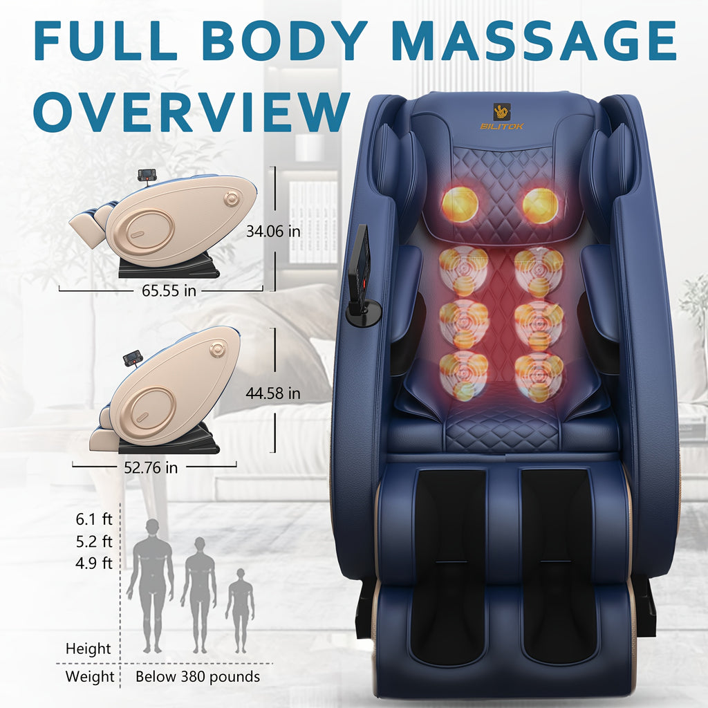Massage Chair Recliner With Zero Gravity, Full Body Massage Chair With Heating, Built-in Speaker & Touch Screen, Air, Foot Roller - Ideal Christmas Gifts For Men And Women, Electronic Neck And Back Massager