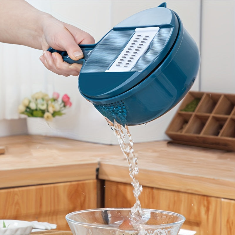 [Essential Kitchen Tool] 11pcs 12-in-1 Multi-Function Vegetable Chopper | Manual Slicer, Shredder, Grater | for Carrots, Potatoes, Radish, Essential Kitchen Tool