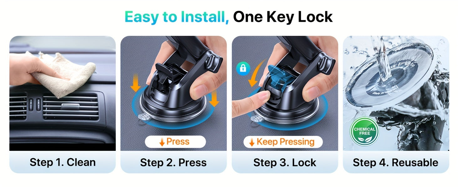 LOTUNY Car Phone Holder, Universal Hands-Free Phone Holders for Your Car, 3-in-1 Phone Mount for CarAir Vent Compatible with for iphone for samsung Google and All 4" to 7, 2" Phones