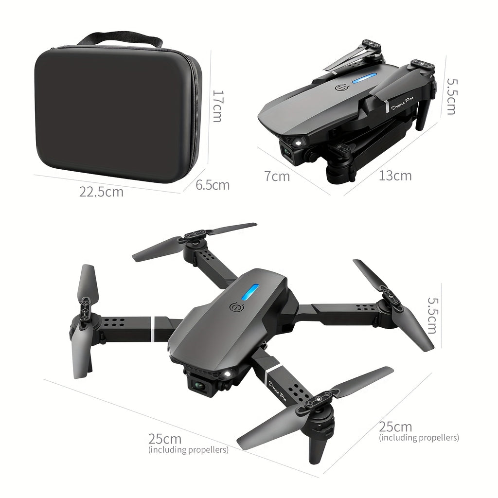 New Drone MAX Upgraded Version with 2 Batteries, Equipped with High-definition 2, 4-inch Screen Remote Control, Dual Camera Obstacle Avoidance Function, Brushless Motor, Foldable Arm, Suitable for Night Flight with Remote Con