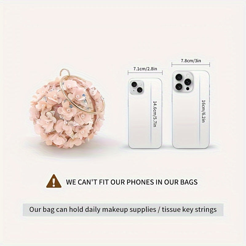 Sparkling Rose Golden Clutch Bag, Rhinestone Flower Design, Elegant Evening Handbag For Women, Party Dress Accessories