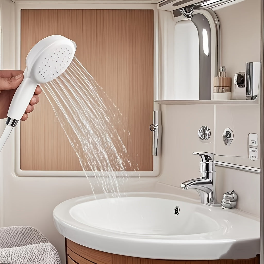 1pc 360° Rotating Shower Head with Water Filter System - Modern Synthetic Rubber Bathroom And Kitchen Faucet Extension, Smooth Surface, Safe for Non-Potable Water