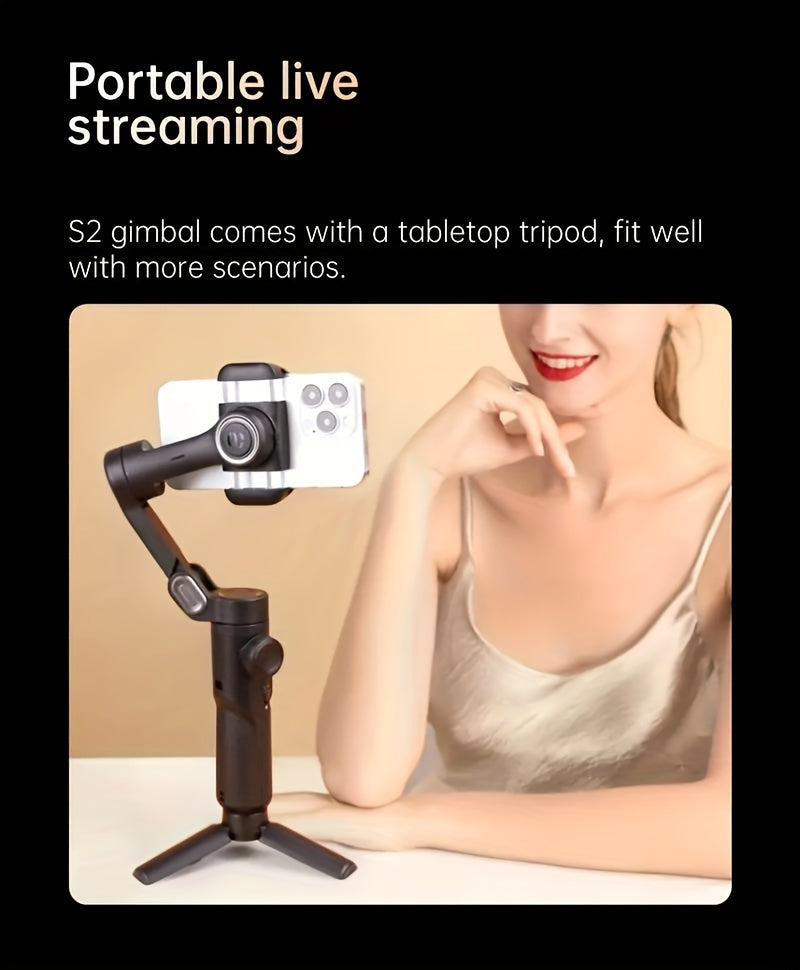 [ Gimbal Stabilizer]AOCHUAN Smart XE, Foldable And Portable Gimbal Stabilizer, Three-axis Stabilization And Anti-shake, 360-degree Rotation AI Automatic Face Tracking Shooting, Suitable For Panorama Gesture Control, Compatibl