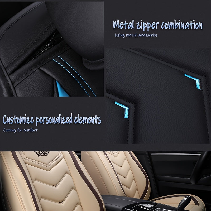 [Luxury Car Seat Covers] Waterproof 5-Seat Luxury Full-Cover Car Seat Covers | 2025 All-Season Fit for SUVs and Sedans, Scratch-Resistant Protection for Original Seats, Simple and Elegant Design Suitable for Women and Family