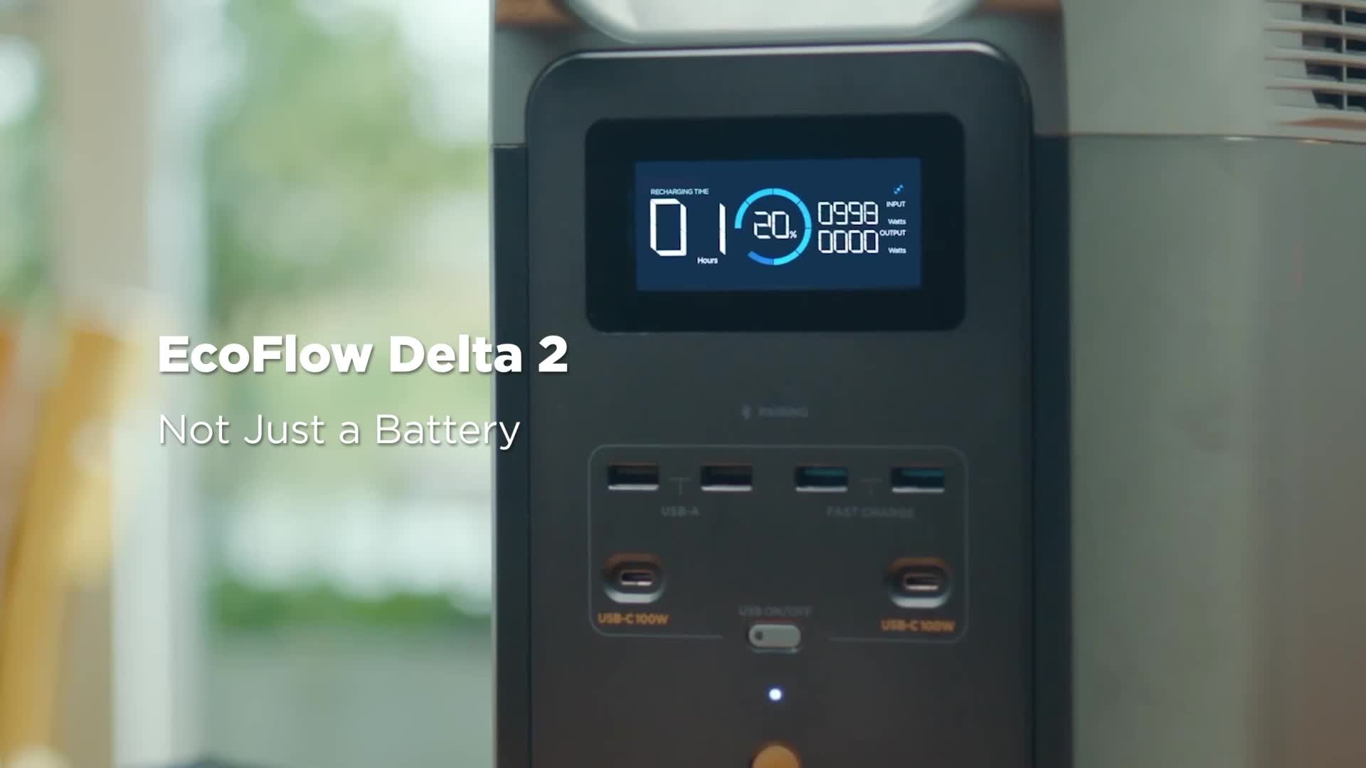 EcoFlow DELTA 2 950 Portable Power Station, 950Wh LiFePO4 Battery for 10 Years, 7 X Faster Charging, 1800W AC Output Power Station, Use as a Solar Power Bank for Home Backup Power or Outdoors Camping & RVs