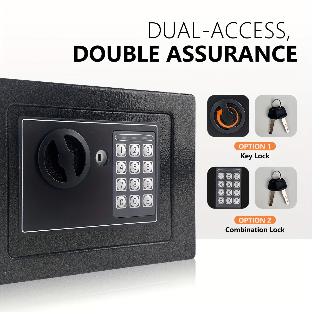 Fireproof Safes, Digital Keypad Home Safe with Sensor Light, Adjustable Shelf Security Safe for Money Business Office, with Fireproof Money Bag & Fireproof Bag, Money Safe Box