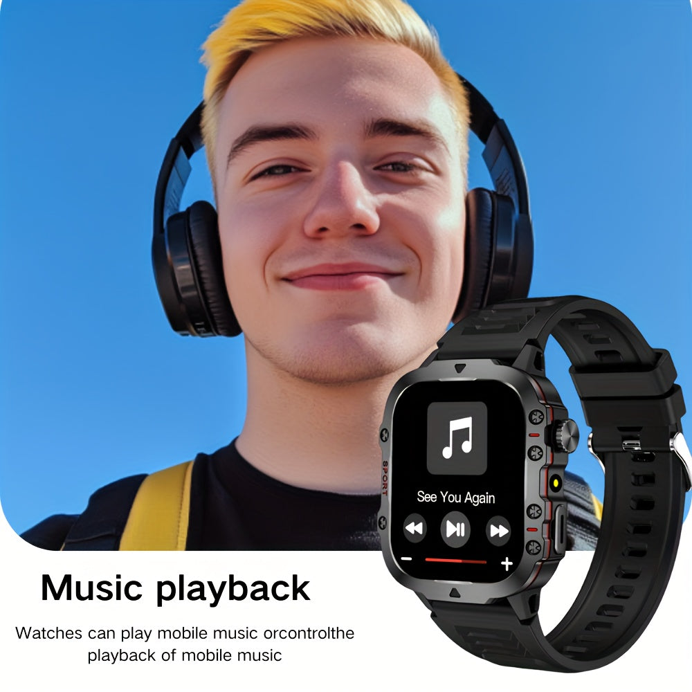 [Smartwatch for Men/Women] New Smartwatch for Men and Women - Wireless Calling/Text Messages/Multiple Sports Models/Remote Camera Control/Fitness Tracker, Compatible with iPhone & Android, USB Charging, Silicone Strap, Modern