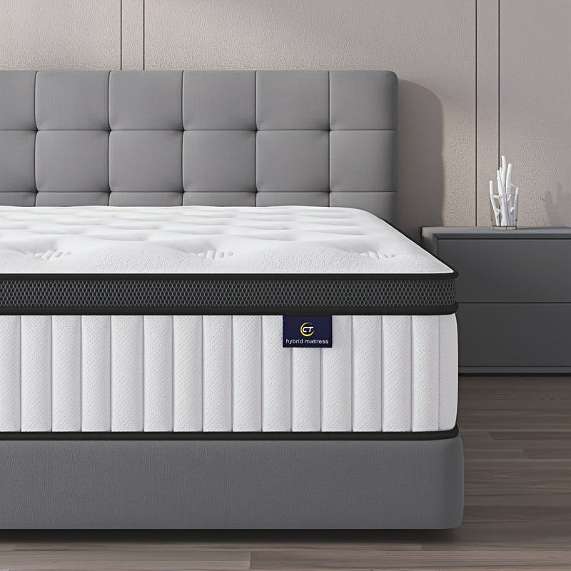 10/12 Inch Multilayer Hybrid Full Mattress Queen Mattress- Multiple Sizes & Styles Available, Ergonomic Design With Memory Foam And Pocket Spring, Medium Firm Feel