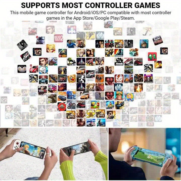 Wireless Gamepad for iPhone/Android/Steam Deck/PC/Table Mobile Phone Controller Wireless Game Controller Joystick Telescopic Gamepad COD Mobile Diablo Immortal - Directly Play, Gaming Accessory, Ergonomic Design, Compact Gami