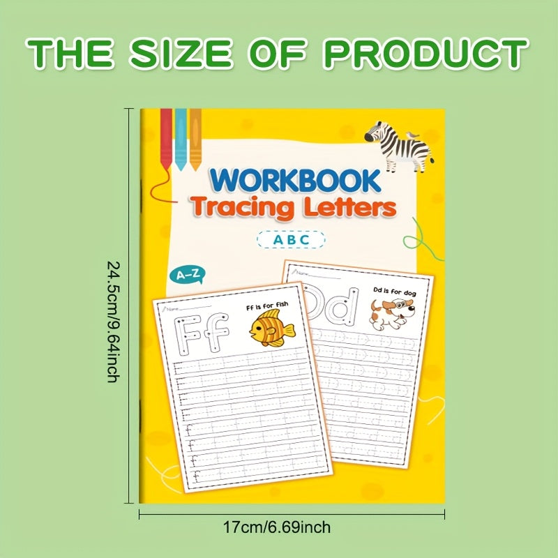 32-Page Children's Handwriting Practice Book, Copybook Workbook for Preschoolers Learning to Write, Pen Control Training Aid Suitable for Home and School Use, School Supplies, , Structured Writing, Learning Activity Book, Eas