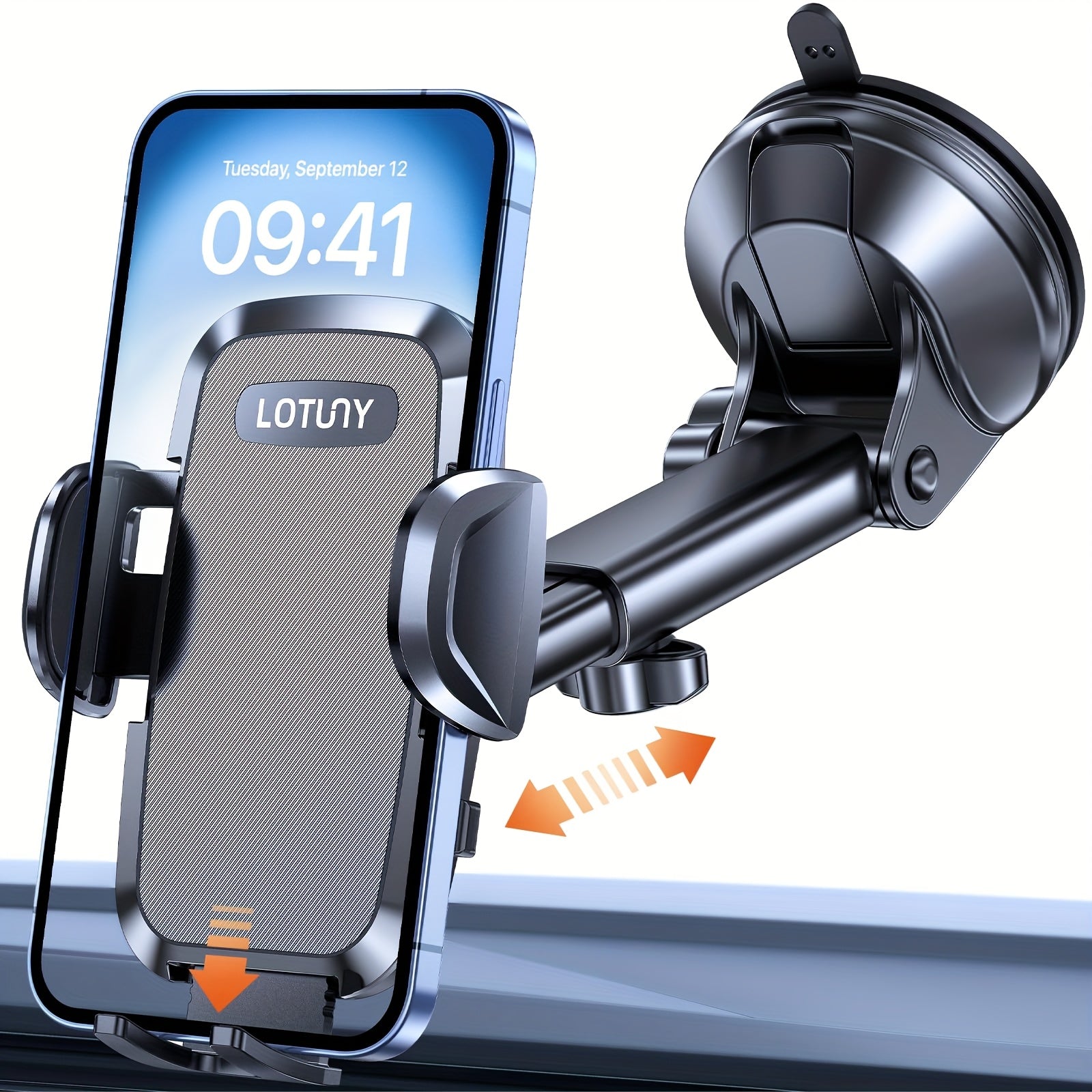 LOTUNY Car Phone Holder, Universal Hands-Free Phone Holders for Your Car, 3-in-1 Phone Mount for CarAir Vent Compatible with for iphone for samsung Google and All 4" to 7, 2" Phones