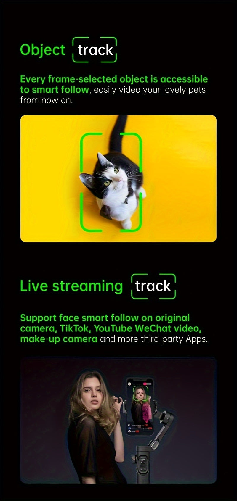 [ Gimbal Stabilizer]AOCHUAN Smart XE, Foldable And Portable Gimbal Stabilizer, Three-axis Stabilization And Anti-shake, 360-degree Rotation AI Automatic Face Tracking Shooting, Suitable For Panorama Gesture Control, Compatibl