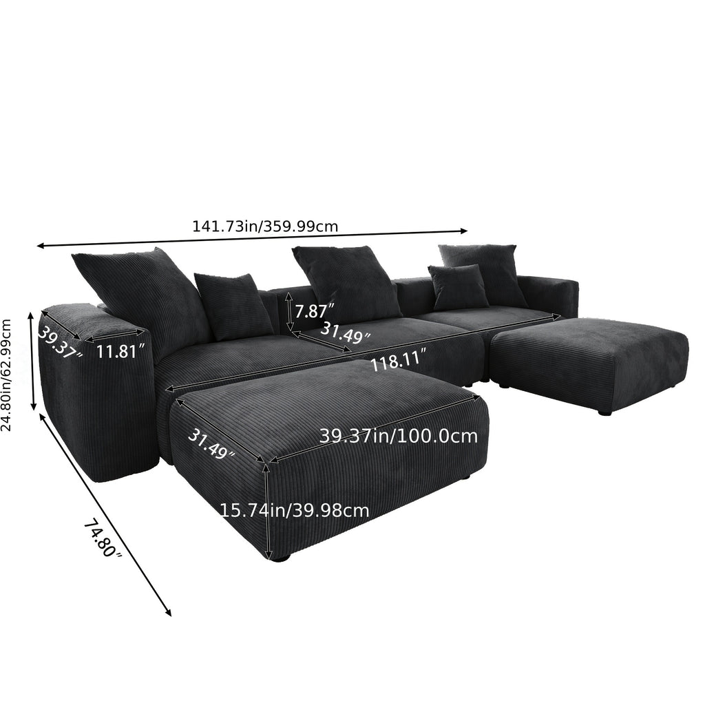 Extra Large U-Shaped Modular Sectional Sofa Couch