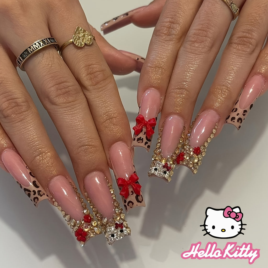 Daisy Leopard Hello Kitty Press-On