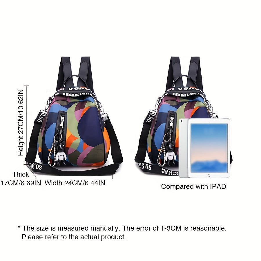 Fashionable Nylon Backpack, Large Capacity Book Bag, Casual Travel Bag with Stylish Prints, Backpack for School, Commuting And Travel