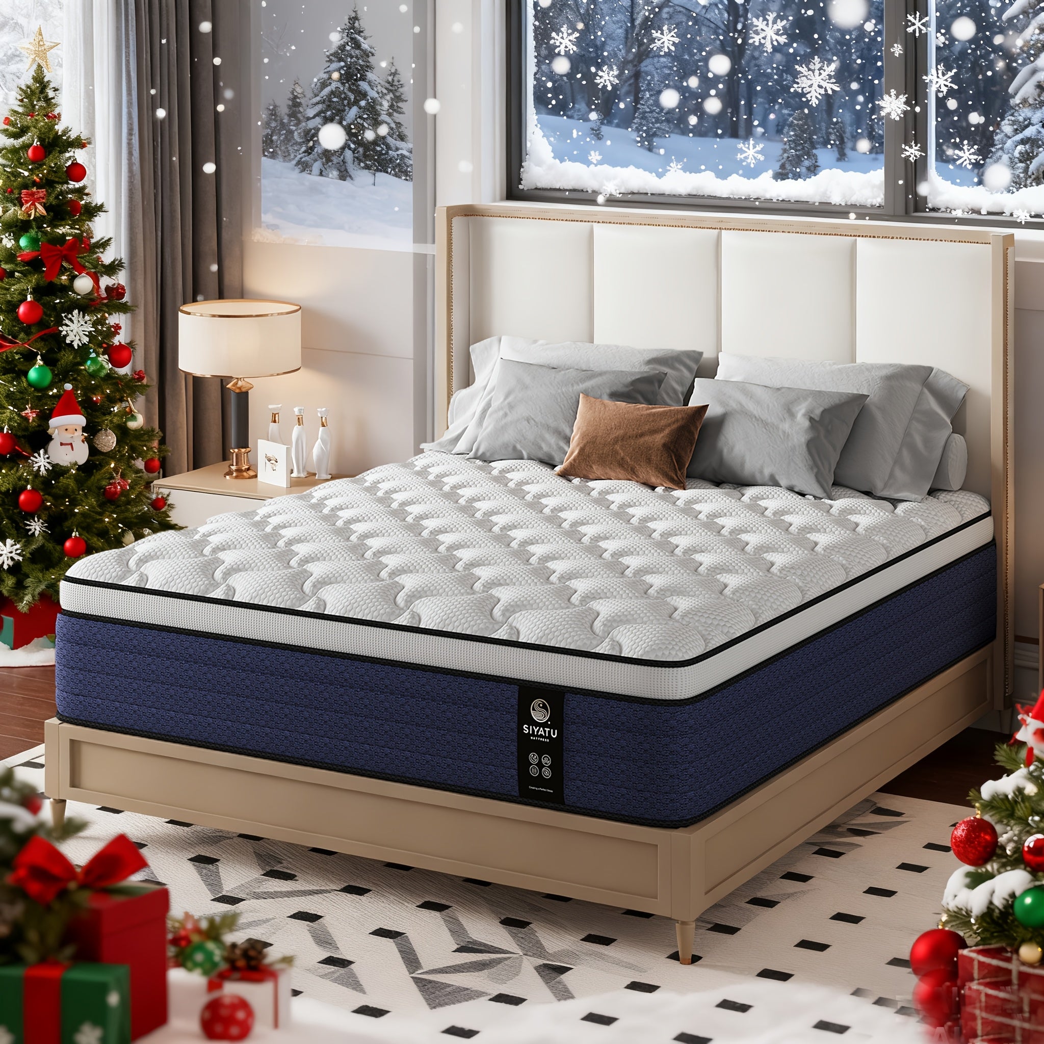 10/12/14 Inch King Sizes Mattress, Queen Size Mattress, Full Size Mattress, Twin, with Ergonomic, Individual Springs&Memory Foam, Medium Firm Feel, Pressure Relief, Comfortable Sleeping, Modern Comfortable Home Furnishings.