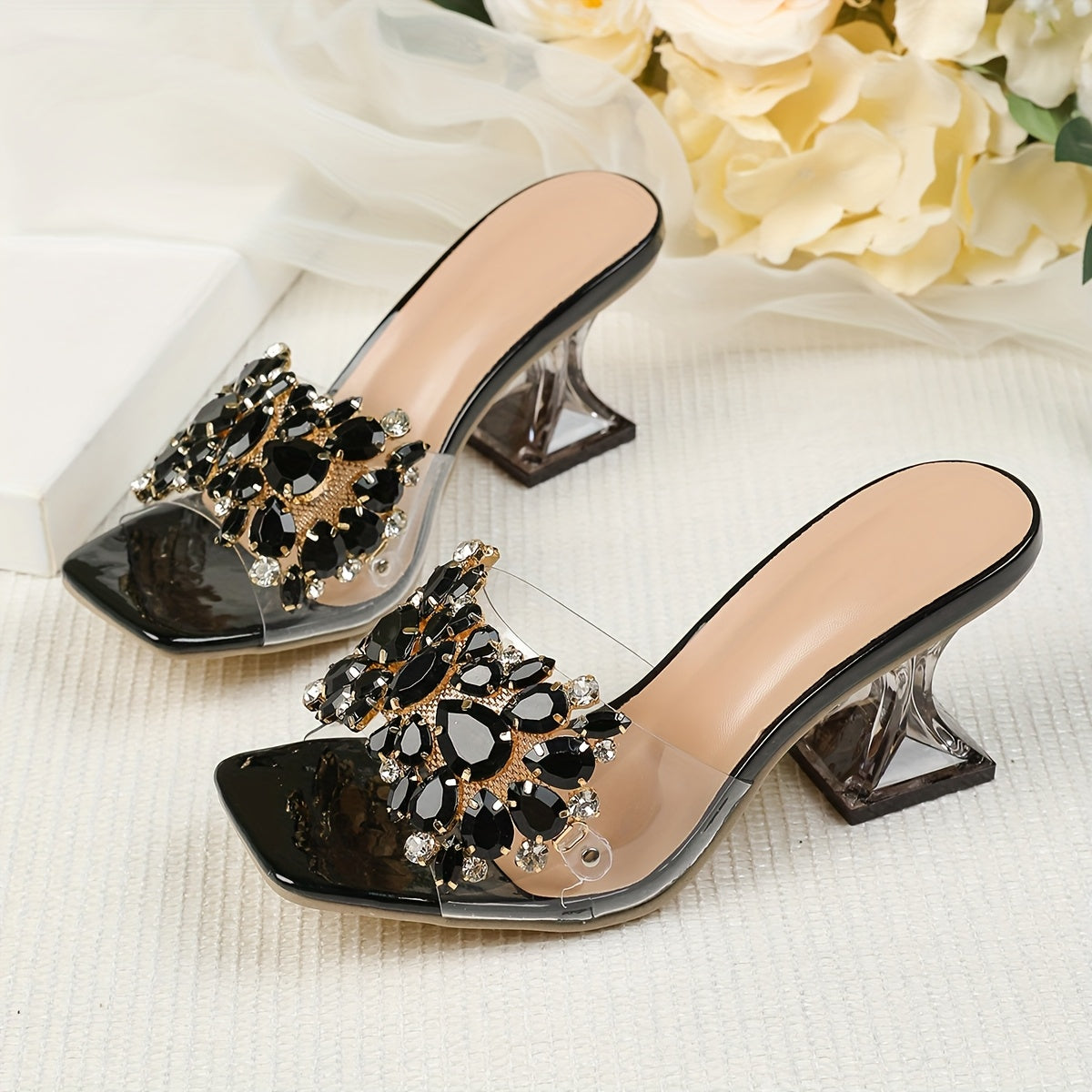 Embellished Pyramid Heel