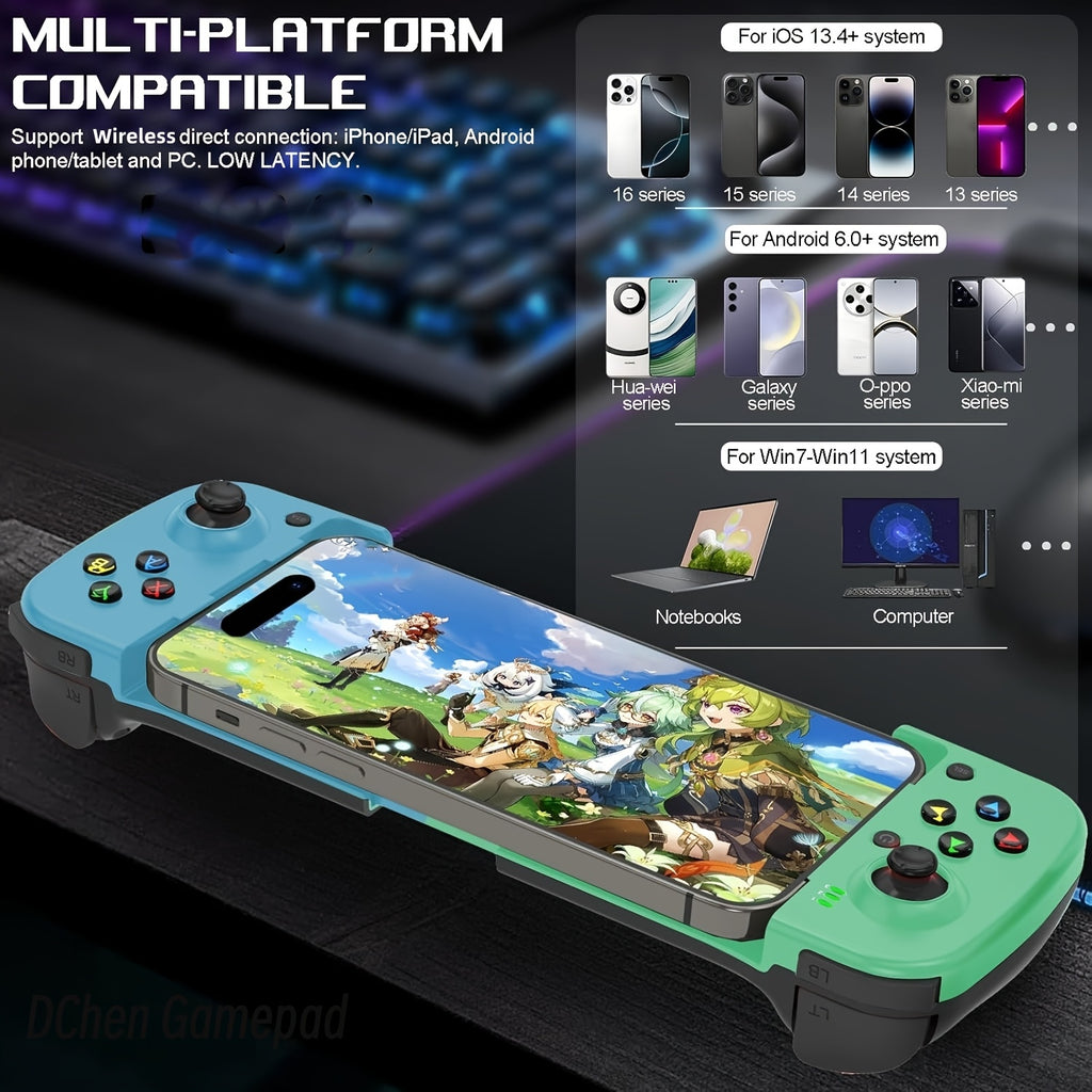 Wireless Gamepad for iPhone/Android/Steam Deck/PC/Table Mobile Phone Controller Wireless Game Controller Joystick Telescopic Gamepad COD Mobile Diablo Immortal - Directly Play, Gaming Accessory, Ergonomic Design, Compact Gami