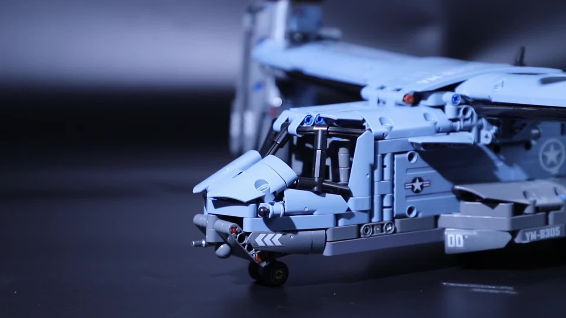 1486pcs Dynamic Tilt-Rotor Fighter Jet Building Block Model, 1:72 High Precision Replica, Collectible Brick Set with Shockproof Landing Gear + Openable Hatches – Creative DIY Halloween, Christmas, Thanksgiving, New Year & V