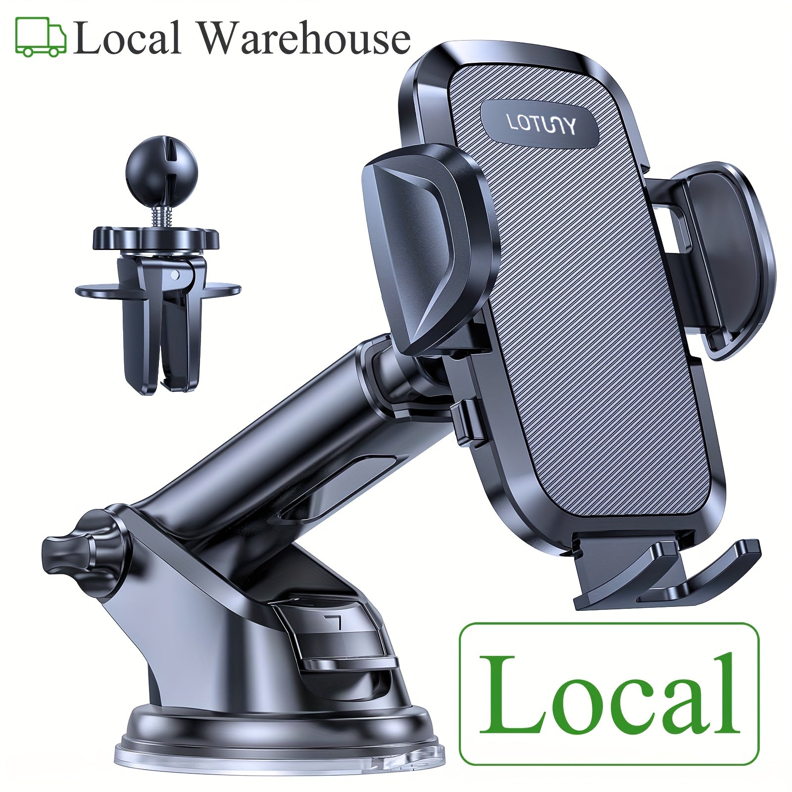 LOTUNY Car Phone Holder, Universal Hands-Free Phone Holders for Your Car, 3-in-1 Phone Mount for CarAir Vent Compatible with for iphone for samsung Google and All 4" to 7, 2" Phones