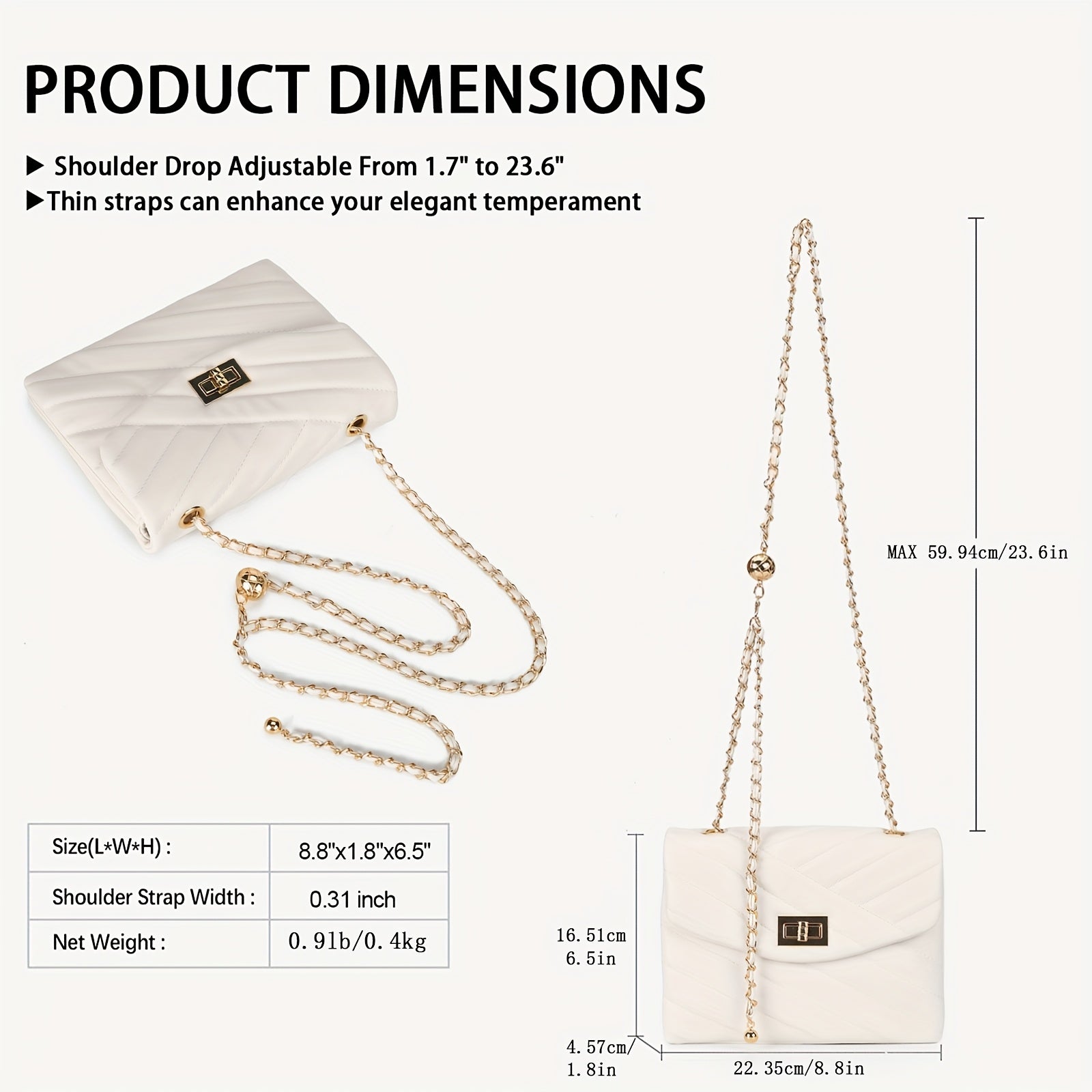 New Fashion Diamond Lattice Soft Chain Bag, Leisure And Simple With Pure Color PU Ladies Daily Travel Crossbody Bag