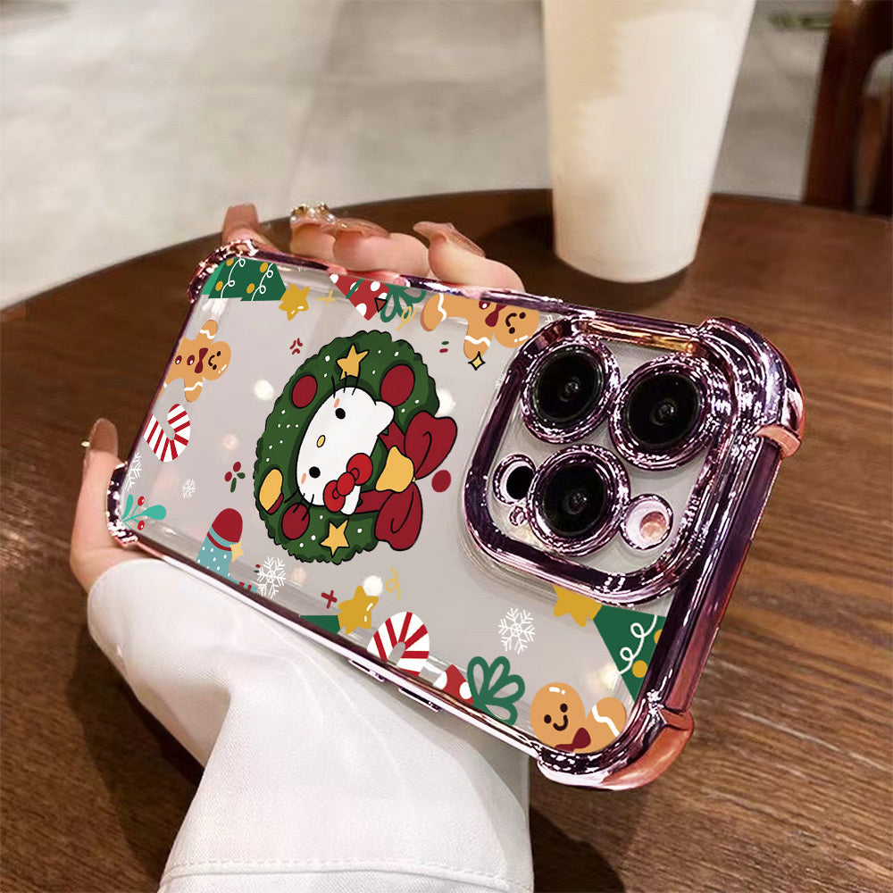 Christmas Cartoon Gift for hello kitty Phone Case Compatible with for iphone 17, 16E, 16, 15, 14, 13, 12, 11 Mini Pro Max Air X XR XSMAX 8 7 Plus, Shockproof Transparent Soft Back Cover, Christmas Phone Case, Phone Cases, Pho
