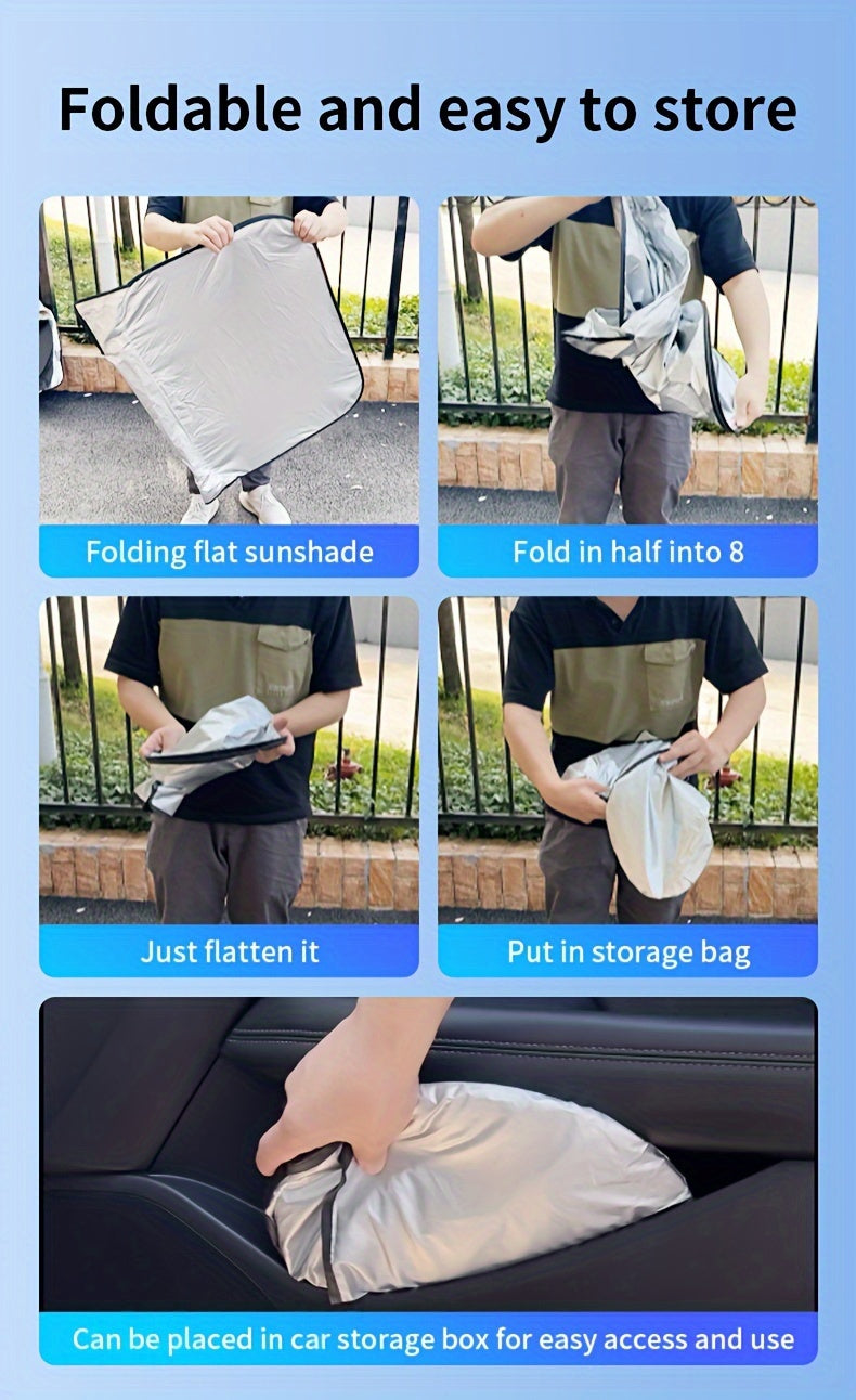 2024 New Front Window Sunblock Curtain - Car Sunshade Interior Windshield Heat Shield Sunshade Panel