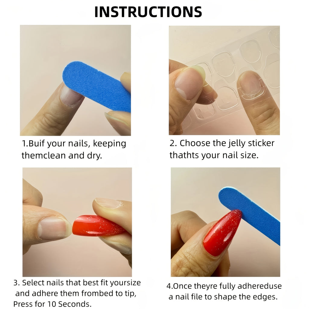 24pcs/48pcs Of White French Short Square Nail Set, with Glossy Surface And Artistic Lines, Cute Fake Nails, Heart-shaped Pattern Nail Sticker Set, with Jelly Glue And Nail Polish, Perfect for Parties, Gatherings, And Daily We