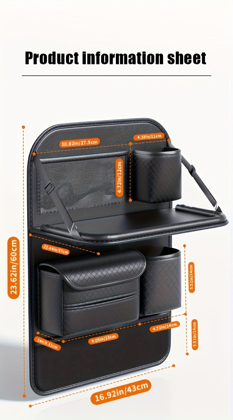 PU Leather Car Seat Back Organizer
