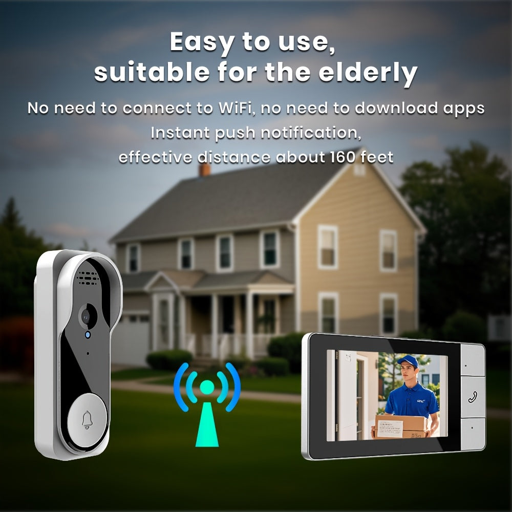X7/NT601/X6 SMart Video Doorbell With 4.3" Display: No WiFi Needed & 128GB Storage | 300K Pixel Auto-Capture + 3+ Month Battery | 90-Min Charging - Home Security System For Apartments/Houses