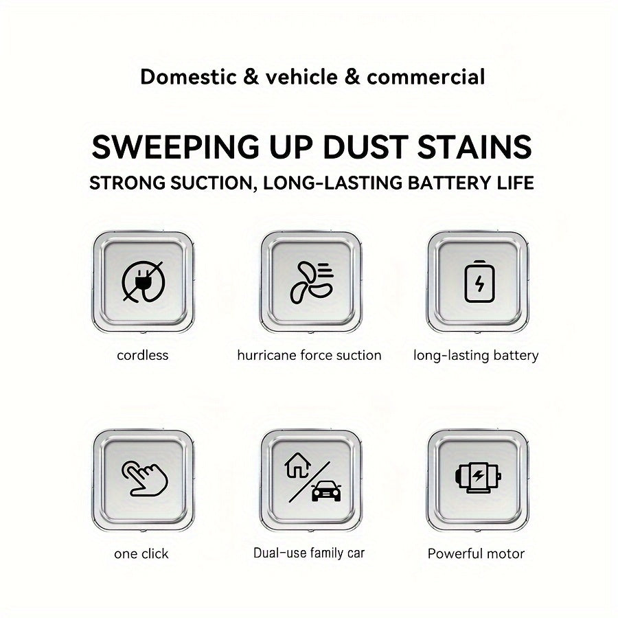 [Powerful Car Vacuum Cleaner] Powerful 5000pa Strong Suction Handheld Wireless Car Vacuum Cleaner | USB Charging, Long Working, For Cars, Homes, Offices, Pet Hair Cleaning - Car Accessories For Men Women