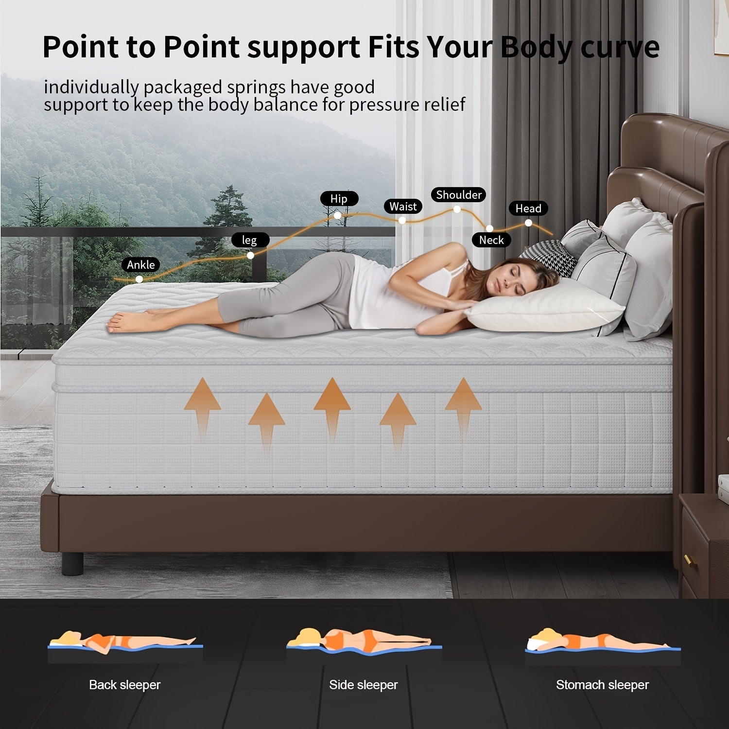 Queen Mattress, 8/10/12/14 Inch Mixed White Mattress, Luxury Gel Memory Foam Spring Mattress, Medium Hardness, Comfortable Sleep Experience - Suitable for Double, Full Size, Large And Extra Large Bed, Edge Support, Valentine'