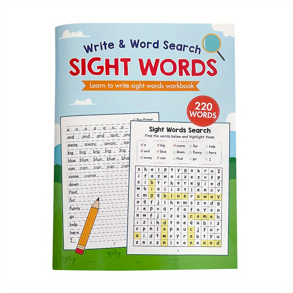 [LACHILLY 220 Workbook] LACHILLY 220 Sight Words Workbook | Mixed Color Paper with Fun Word Search for Kids | Learn to Write & Handwriting Practice Affordable Reading & Writing Skills Book Back to School