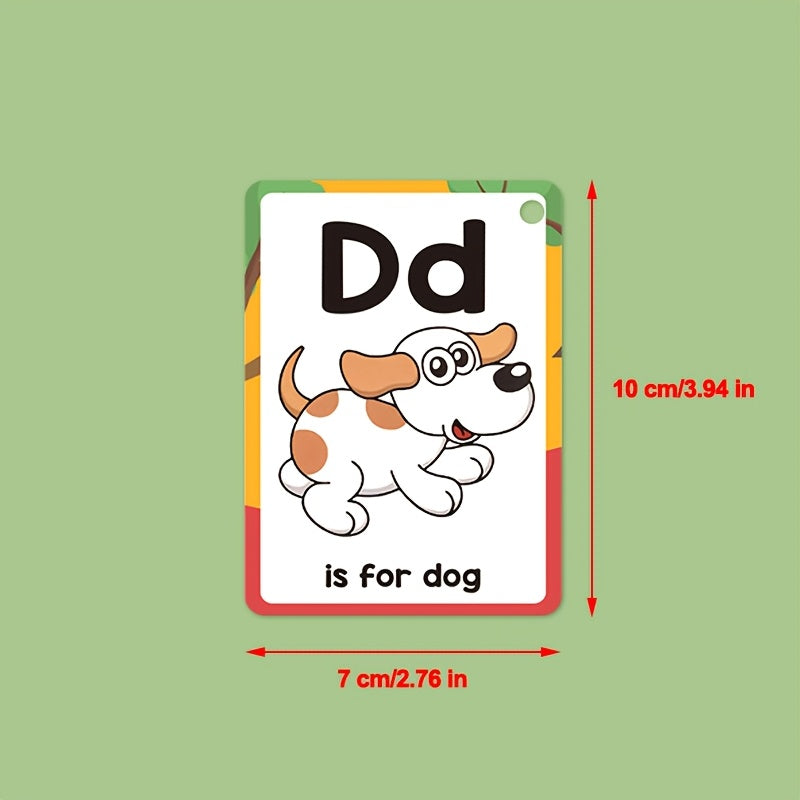 Colorful 27pcs Alphabet Phonics English Learning Cards - Letter Sounds & Phonics Flashcards for Youngsters, Educational Toy Gift for Early Literacy Development, Phonics Learning Cards, Playful Illustrations, Durable Paper Mat