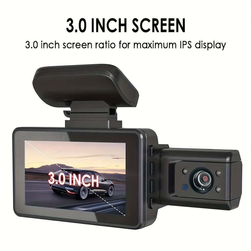 [Dual Lens Dash Cam] NTTAMHM 3 Inch Dual Lens Dash Cam | Front and Inside Car Camera with Loop Recording, Night Vision, Wide Angle Car DVR Camera Car Video Recorder Vehicle Black Box