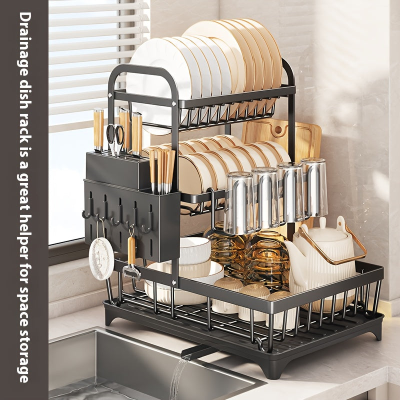 Double-Layer Carbon Steel Dish Rack