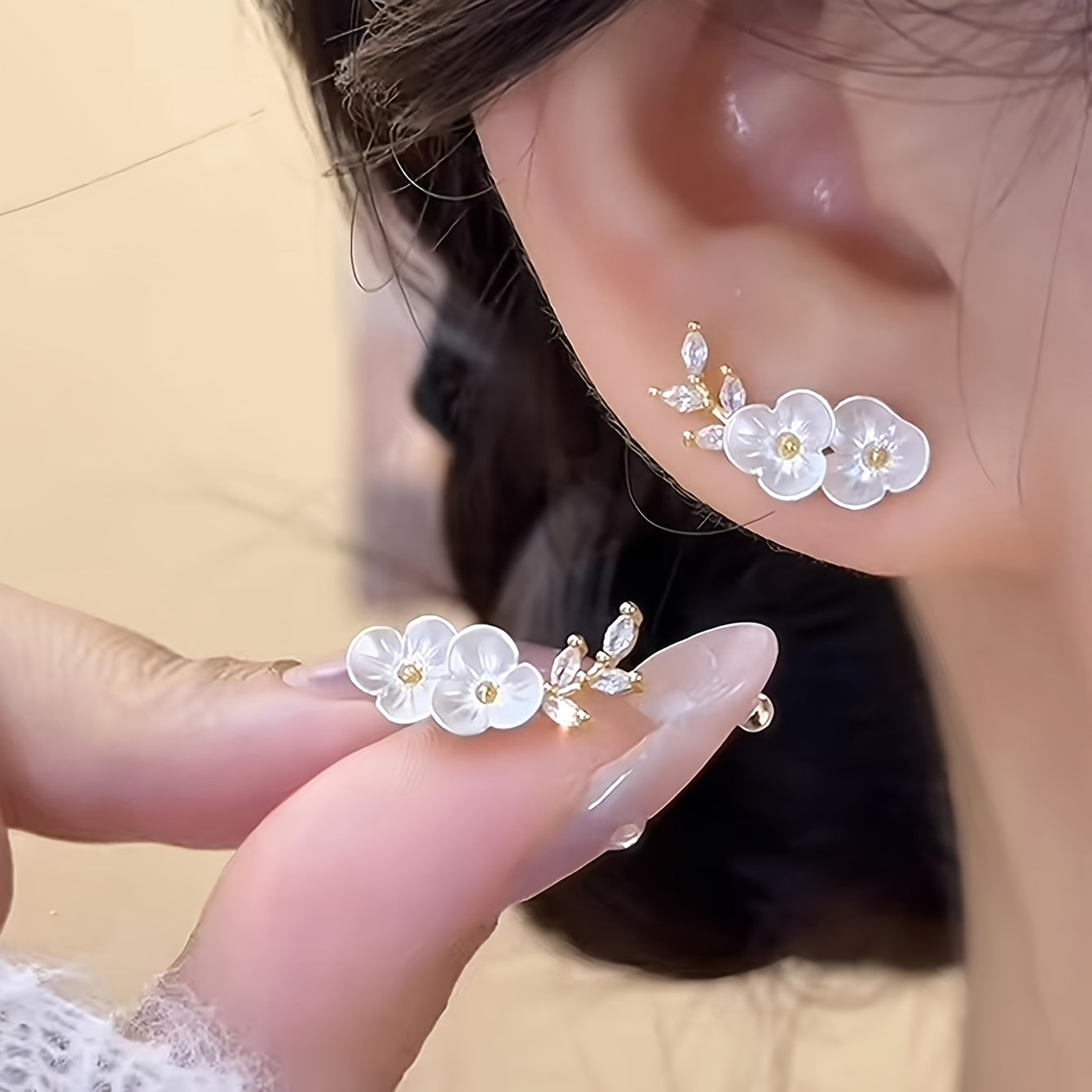 [NEW]A Pair of 2pcs, Camellia Earrings, High-Quality Jewelry, Upgraded Temperament Earrings, High-End Decorative Earrings, Suitable for Daily Wear, Wedding Season Accessories, Suitable for Gifts for Girlfriends, Classmates An