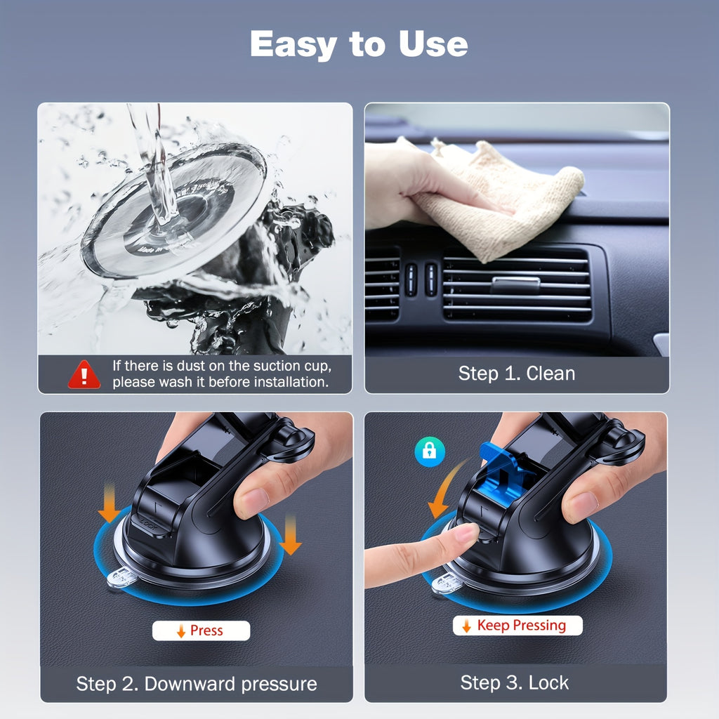 LOTUNY Car Phone Holder, Universal Hands-Free Phone Holders for Your Car, 3-in-1 Phone Mount for CarAir Vent Compatible with for iphone for samsung Google and All 4" to 7, 2" Phones