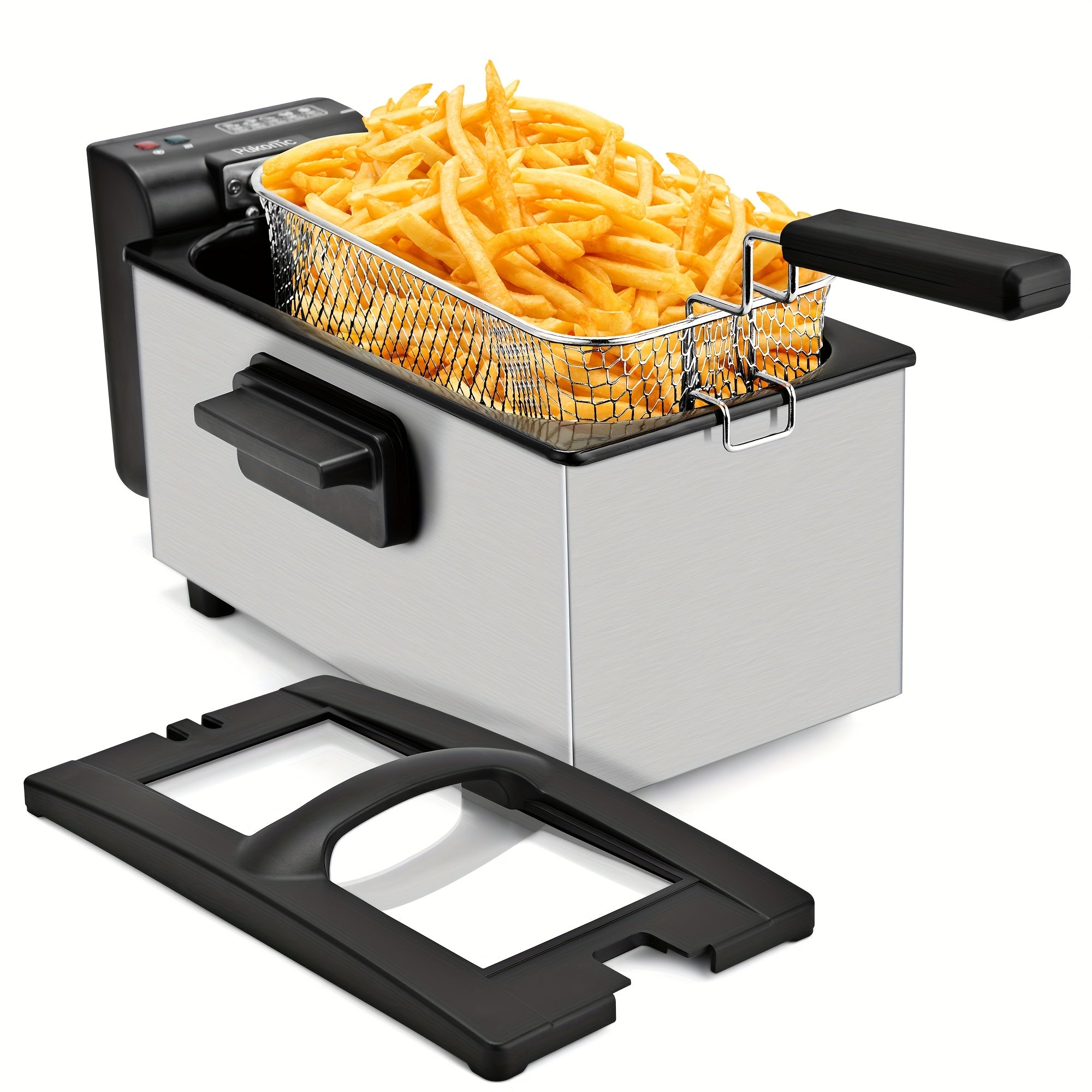 SUSTEAS 1500W Smokeless Electric Fryer with Precise Temperature Control, Removable Basket & Non-Stick Basket - Large Capacity for Home/Commercial Use, Dishwasher-Safe, Compact Design - Ideal Gift for Cooking Enthusiasts & Fat