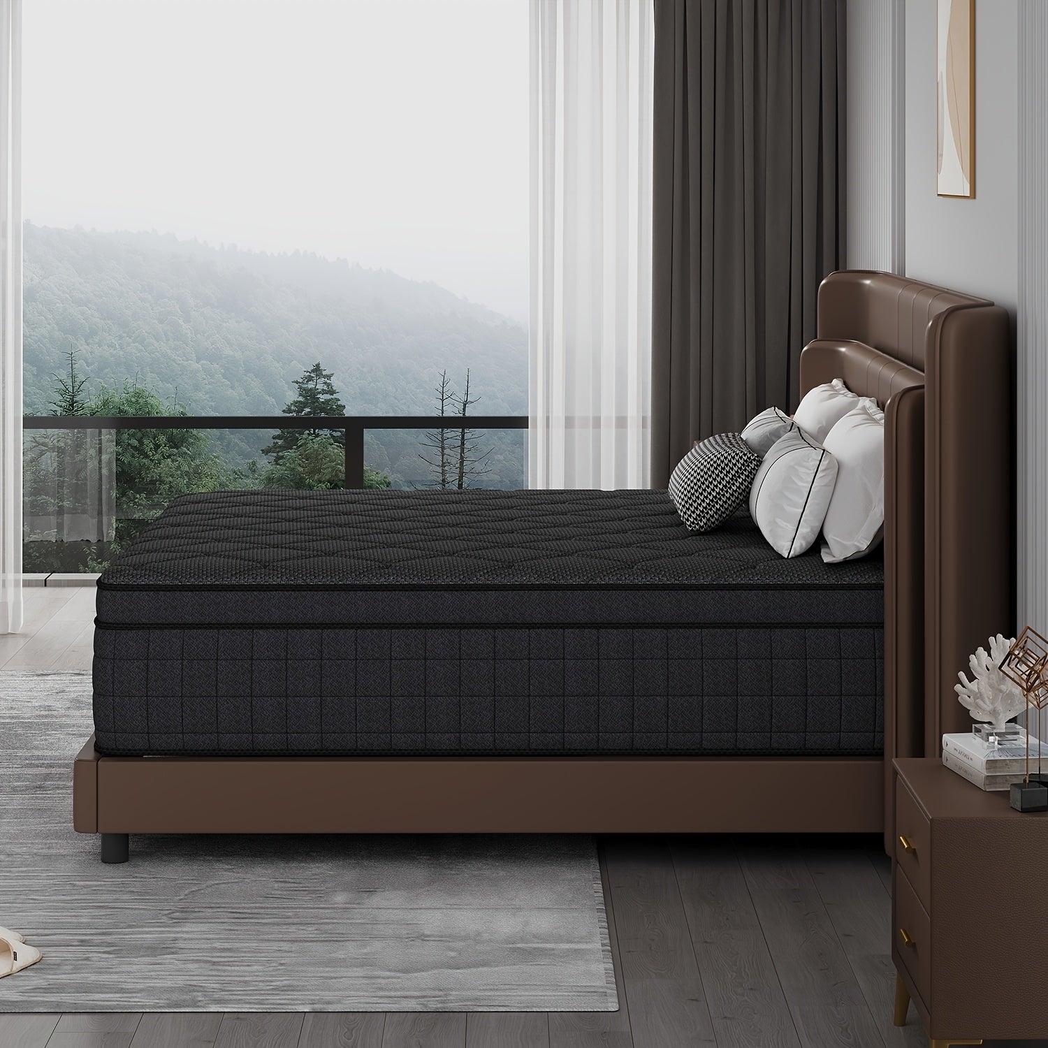 [Hybrid Mattress] Hybrid Mattress | 8in/10in/12in/14in Twin, Full, Queen, King | Memory Foam And Spring, Medium Firmness, Lumbar Support, for Home RoomsHotels, Boxed