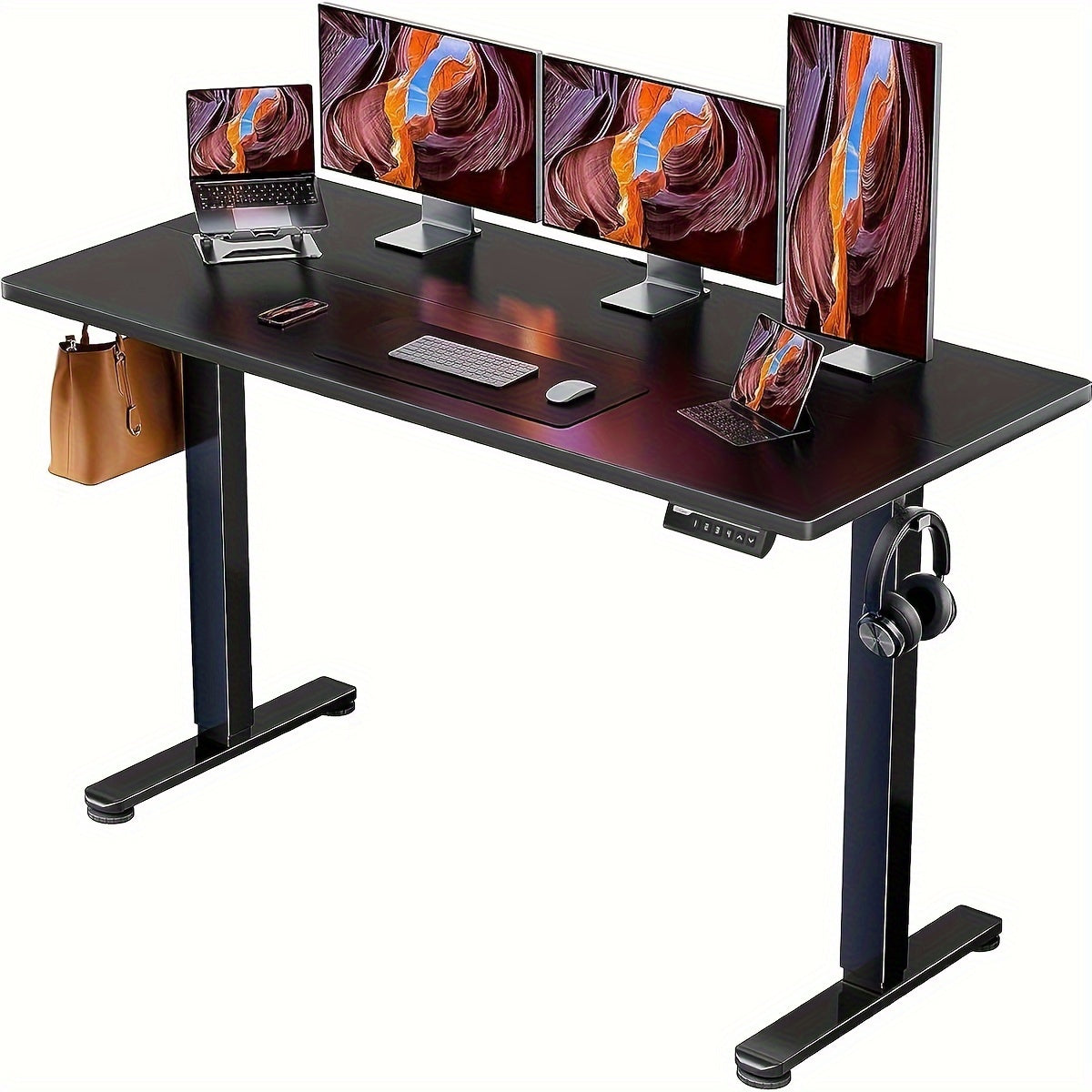 63/55/48/40 inch adjustable height electric lift desk, ergonomically designed recording studio desk, gaming desk, suitable for home offices, cafes, restaurants, recording studios, 4 colors, electric standing desk, perfect Chr
