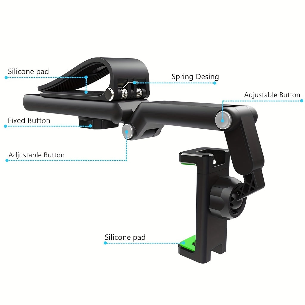 1080° Multifunctional SunVisor Phone Car Mount, 360 Degree Rotating Cell Phone Holder for Any Scene, Retractable Car Phone Holder.