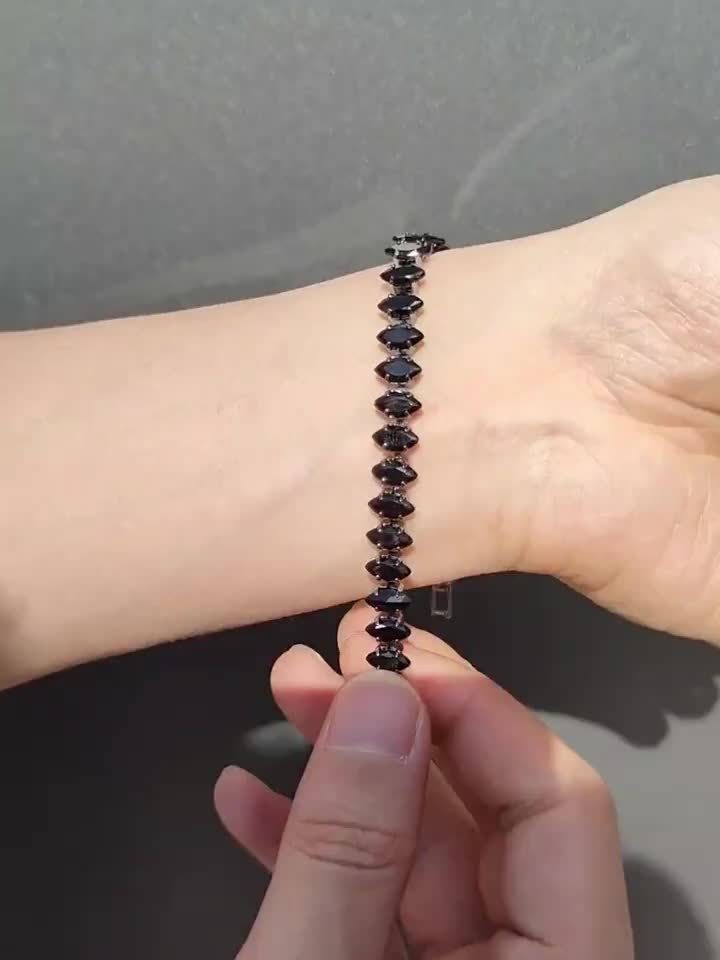 Gothic Style Black Tennis Bracelet