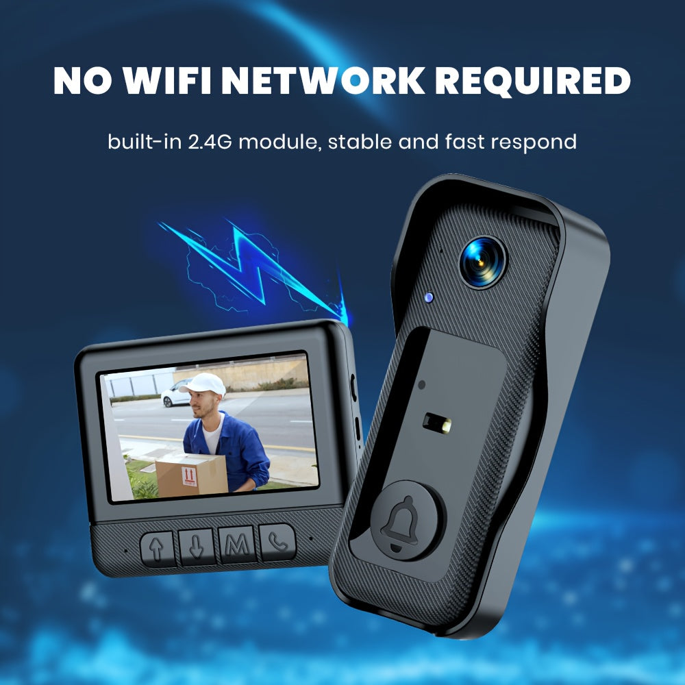 X7/NT601/X6 SMart Video Doorbell With 4.3" Display: No WiFi Needed & 128GB Storage | 300K Pixel Auto-Capture + 3+ Month Battery | 90-Min Charging - Home Security System For Apartments/Houses