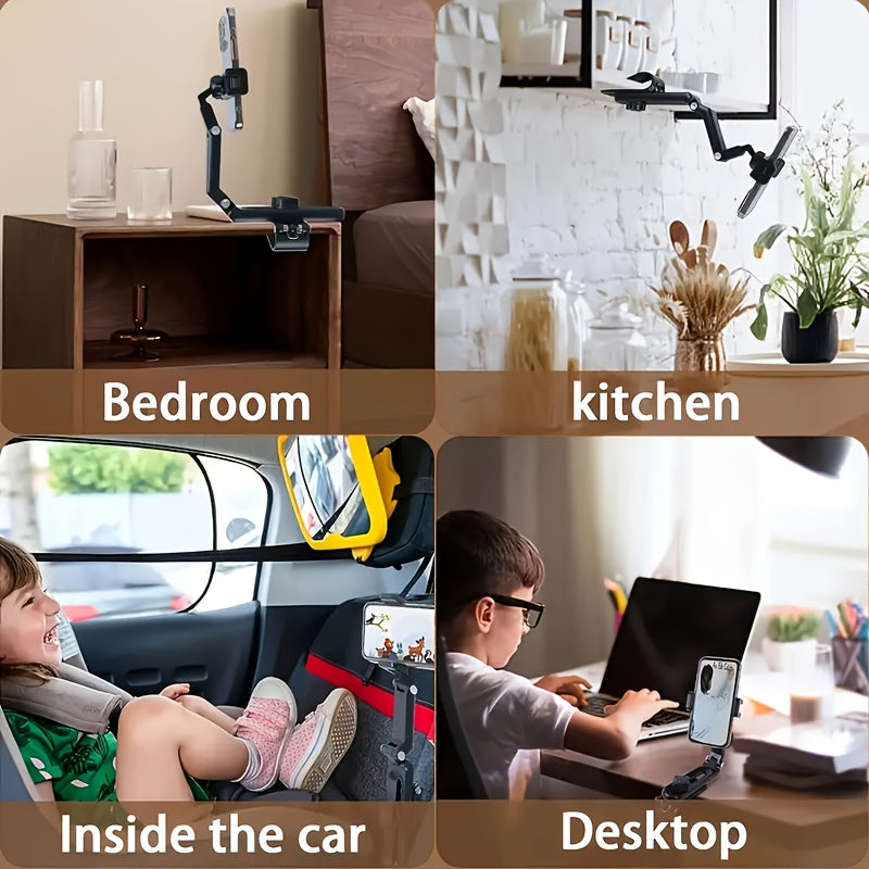 Car Phone Holder, 1080° Rotating Sun Visor, Multifunctional Mount, Safe and Convenient Hands-Free Driving Solution, Suitable for iPhone and Other Smartphones