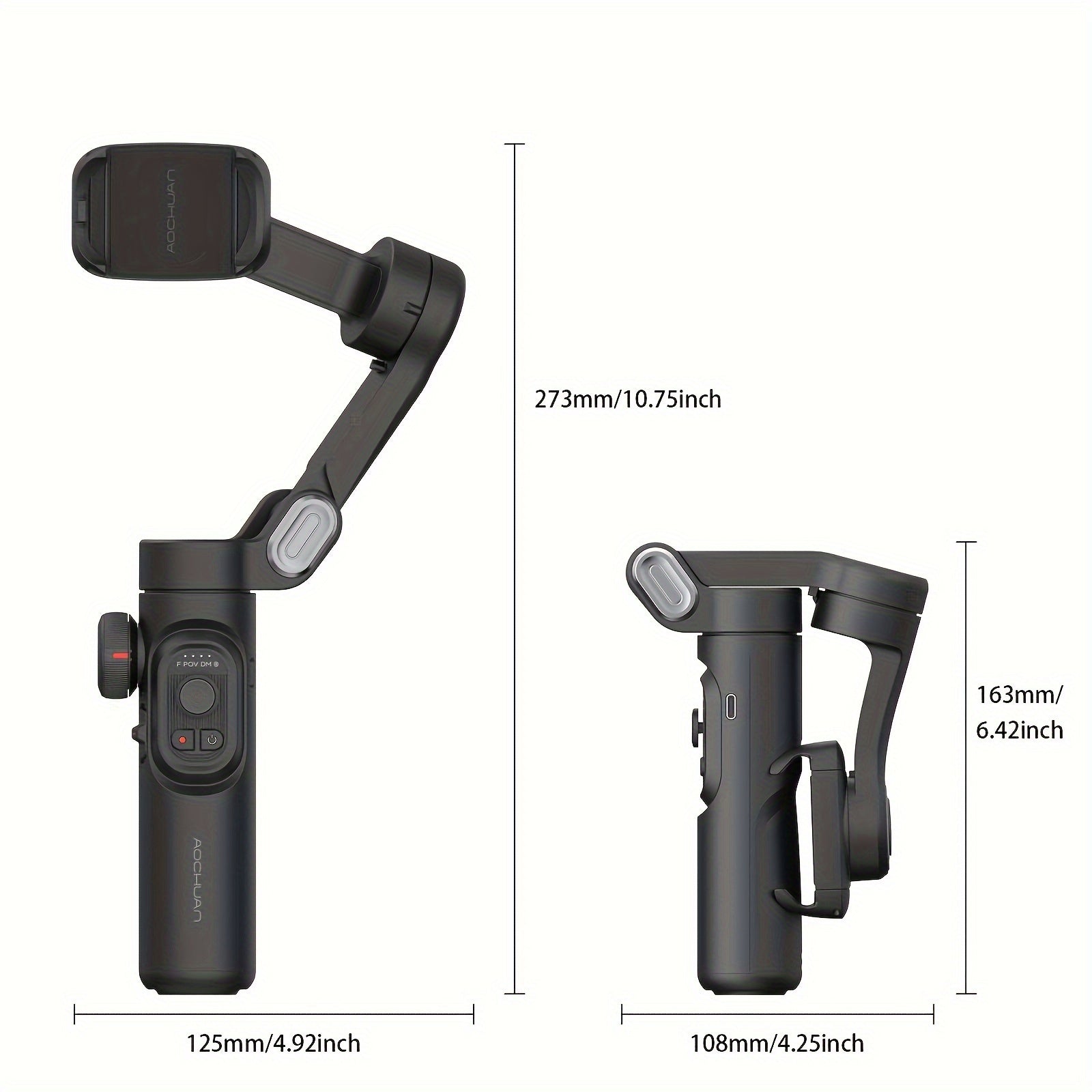 [ Gimbal Stabilizer]AOCHUAN Smart XE, Foldable And Portable Gimbal Stabilizer, Three-axis Stabilization And Anti-shake, 360-degree Rotation AI Automatic Face Tracking Shooting, Suitable For Panorama Gesture Control, Compatibl