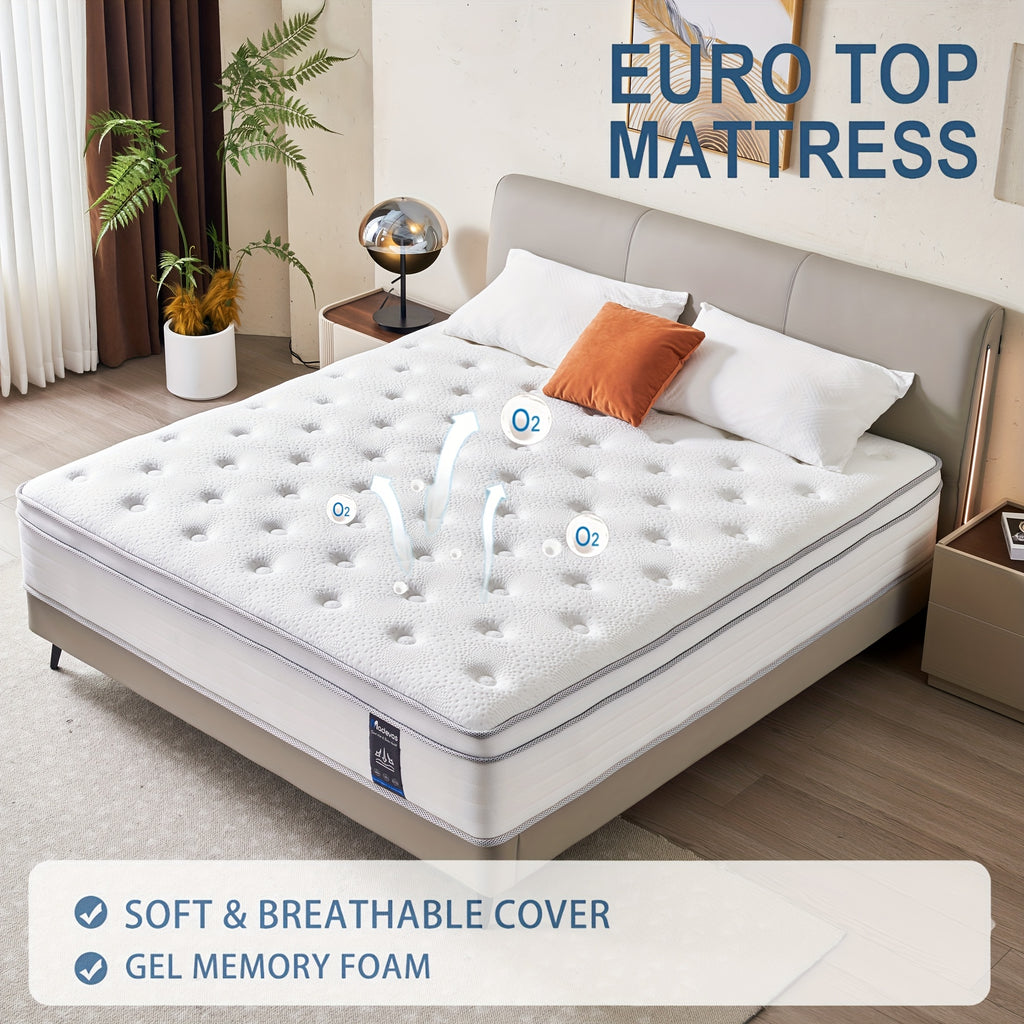 12 Inch Multilayer Hybrid Full Mattress Queen Mattress- Multiple Sizes & Styles Available, Ergonomic Design With Memory Foam And Pocket Spring, Medium Firm Feel