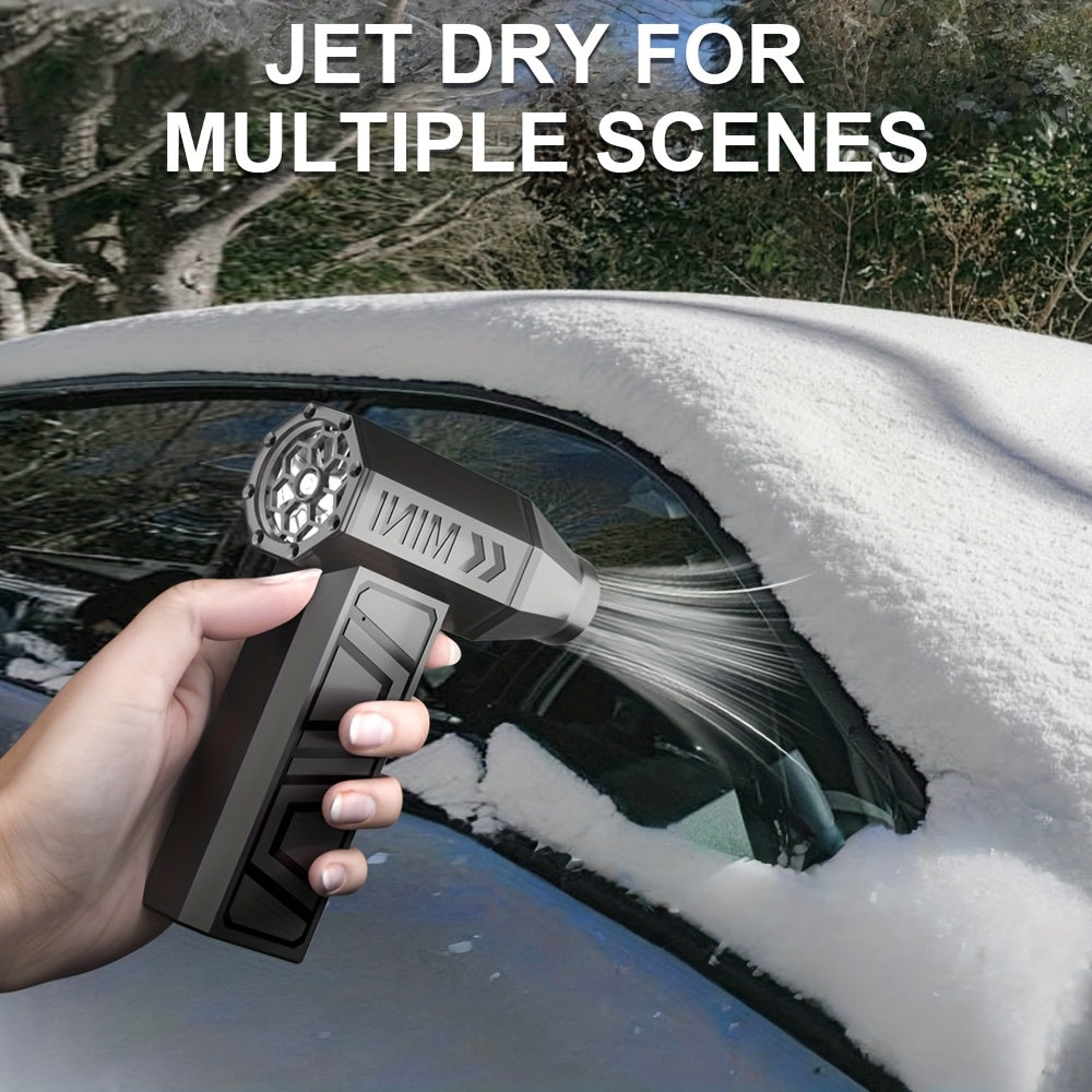 Turbo Jet Fan Jet Blower Air Blower 4 Gears Adjustable 130000RPM Type-C Charging Car Accessories Car Blowing Snow Cleaning Blower Tool Electric Air Duster