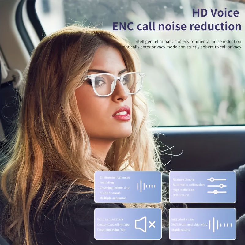 [Smart Glasses] 2025 Smart Glasses with Auto-Dimming & Auto-Focusing, Wireless, Anti-Blue Light Lens, AI Voice Assistant, Music/Call, Magnetic Charging, Compatible with Smartphone/Tablet - Smart Glasses for Men & Women, Ideal